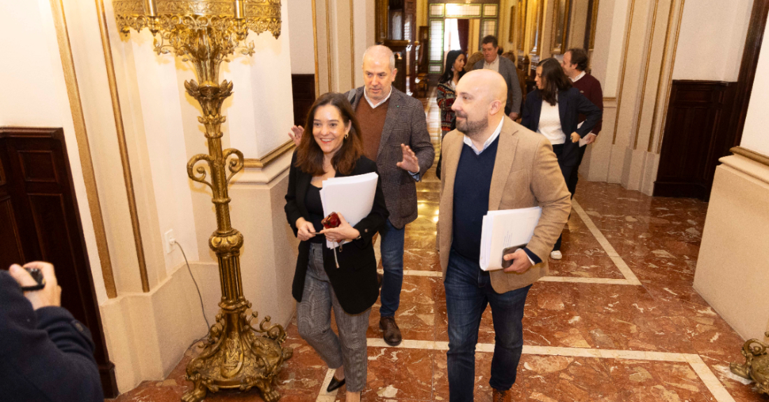 Imaxe da alcaldesa da Coruña Inés Rey no pleno celebrado este 7 de marzo no Concello