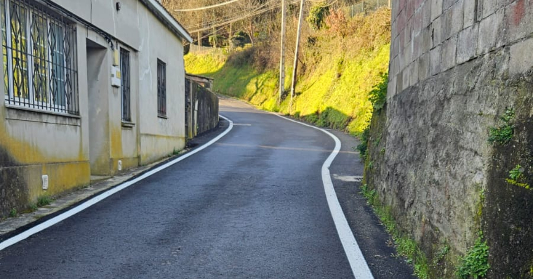 Imaxe da vía mellorada en Bergondo