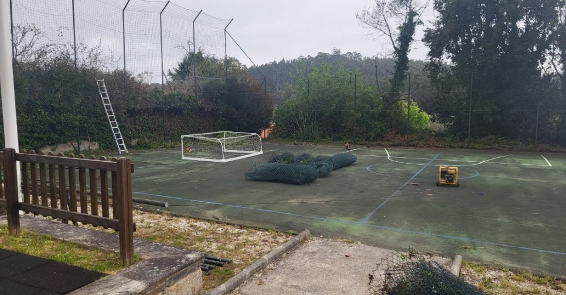 Imaxe das obras no parque de Bergondiño