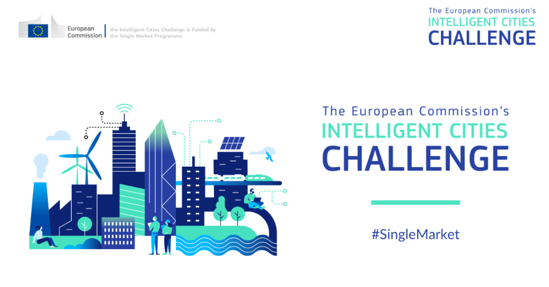 Imaxe do cartel da iniciativa Intelligent Cities Challenge da Unión Europea