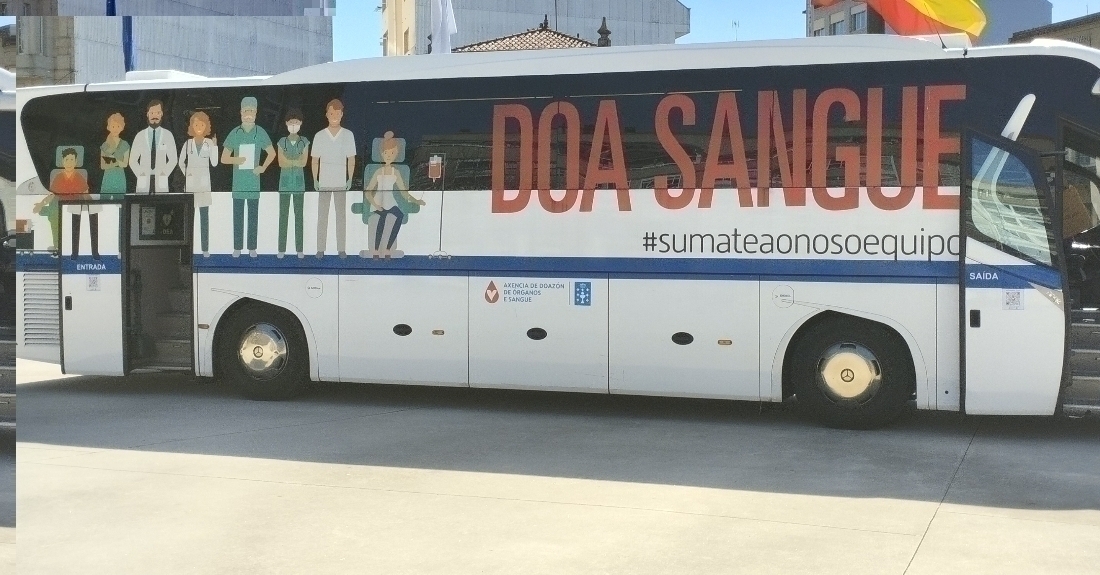 Imaxe dun autobús de doazóns de sangue