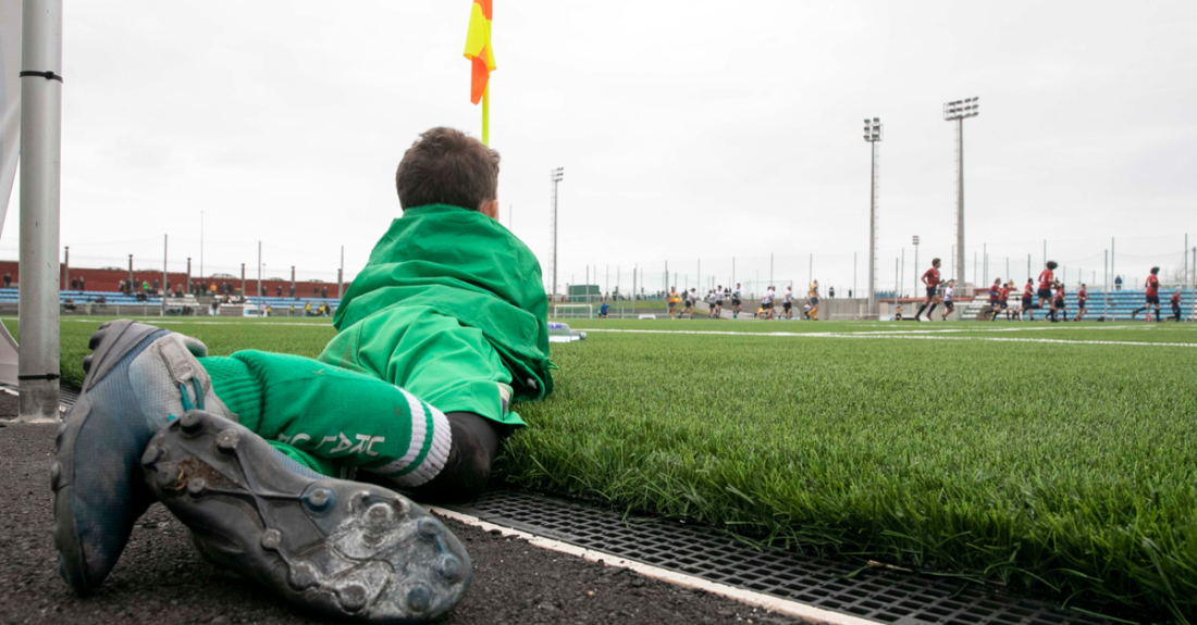 Imaxe dun partido de fútbol nos campos da Torre na Coruña