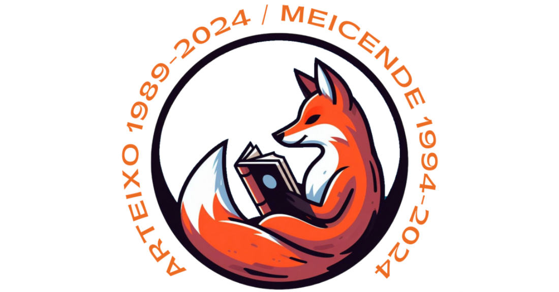 Logo do aniversario das bibliotecas de Arteixo