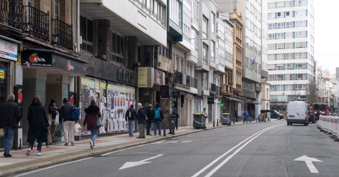 Imaxe da rúa San Andrés na Coruña