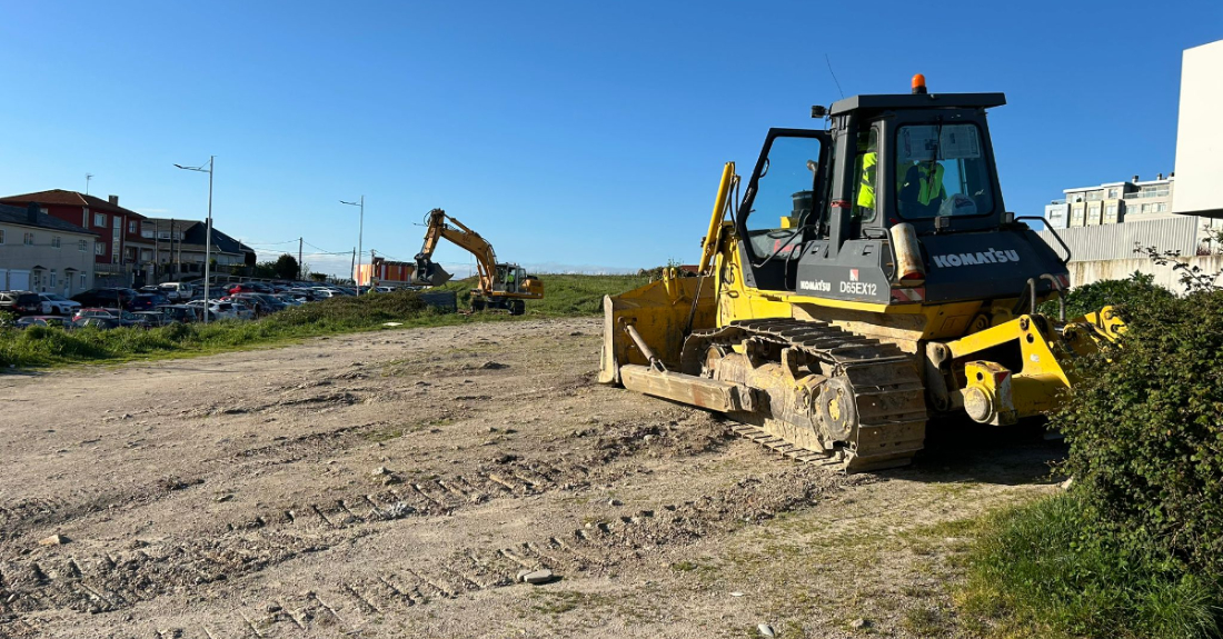 Imaxe das obras do novo aparcadoiro do CHUAC