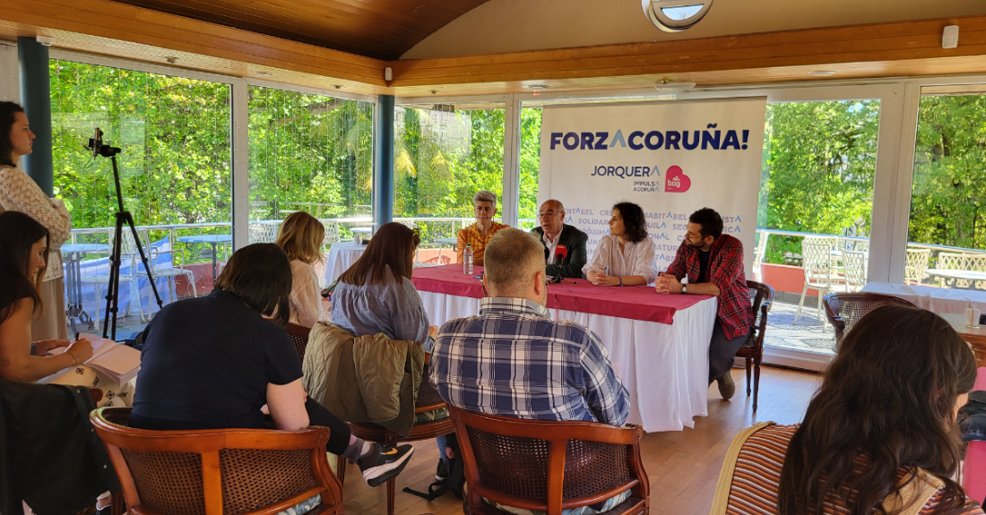 Imaxe da conferencia de prensa avaliación primeiro ano de mandato do BNG na Coruña