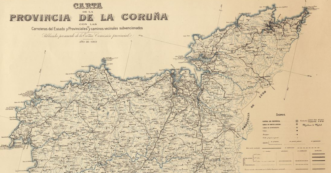 Imaxe do plano de carreteiras provinciais da provincia da Coruña