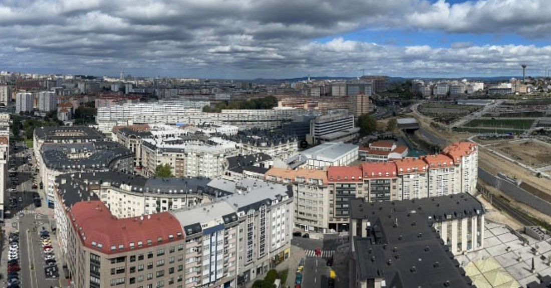 Imaxe aérea do barrio de Matogrande na Coruña