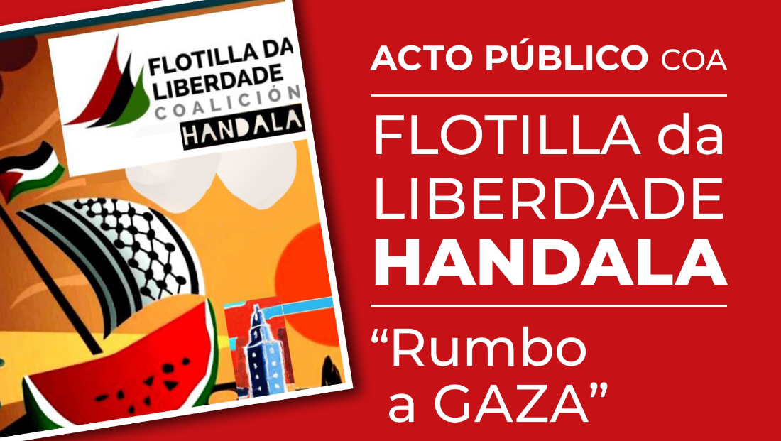 Imaxe do cartel do acto coa Flotilla da Liberdade