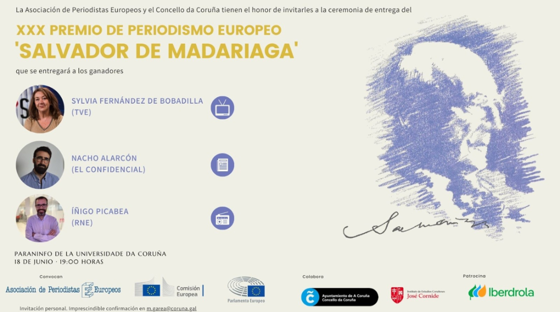 Imaxe do cartel dos premios xornalísticos Salvador Madariaga