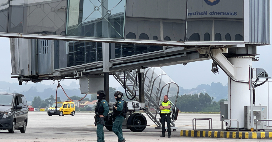 Imaxe do simúlacro no aeroporto da Coruña