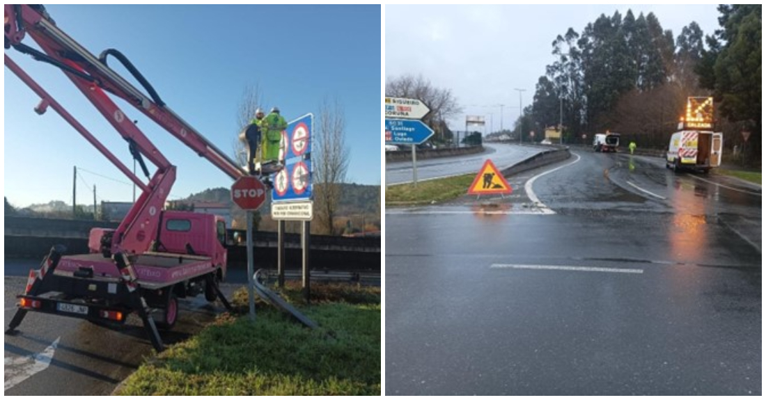 Imaxes das actuacións nas entradas da Provincia da Coruña