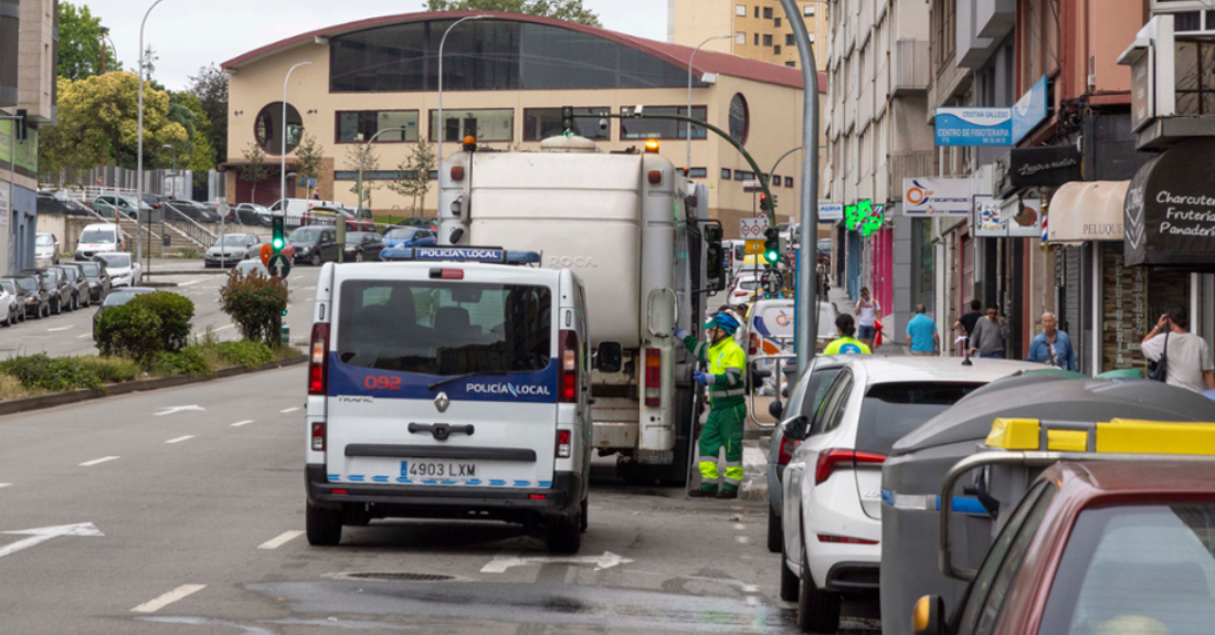 Imaxe da recollida de lixo na cidade da Coruña