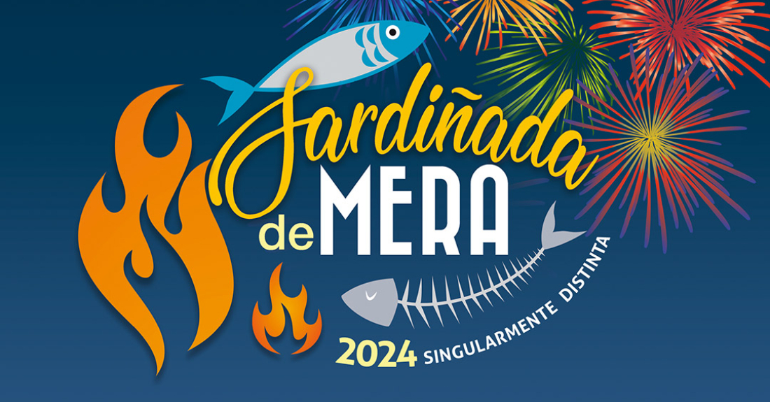 Imaxe do cartel da sardiñada na praia de Mera