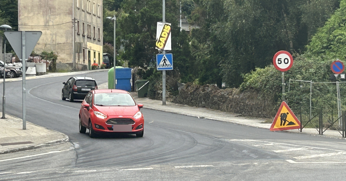 Imaxe da estrada a Abegondo dende Betanzos