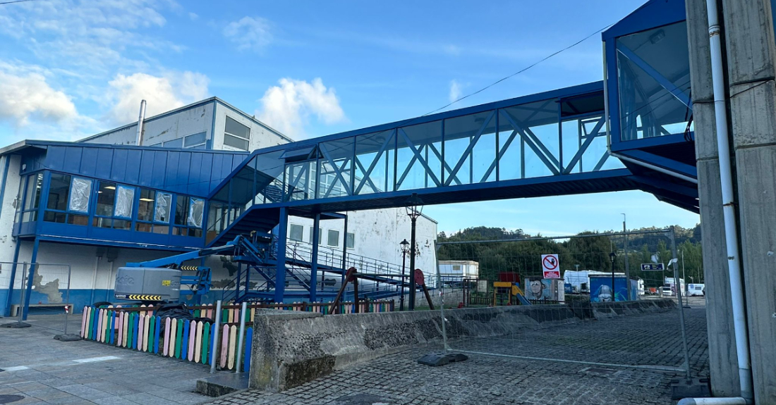 Imaxe das obras da piscina de Betanzos