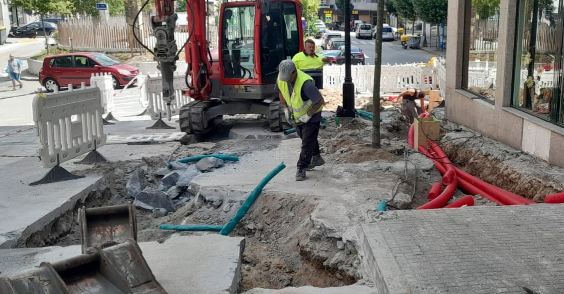 Imaxe das obras na avenida da Concordia