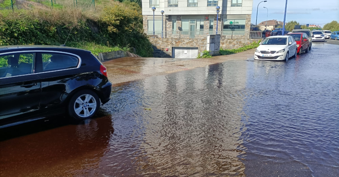 Imaxe da inundación en A Corveira en Culleredo