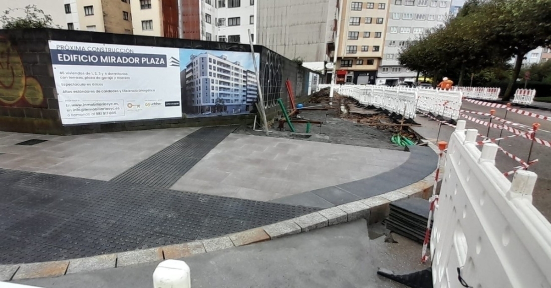 Imaxe das obras da parada de autobús no Castrillón