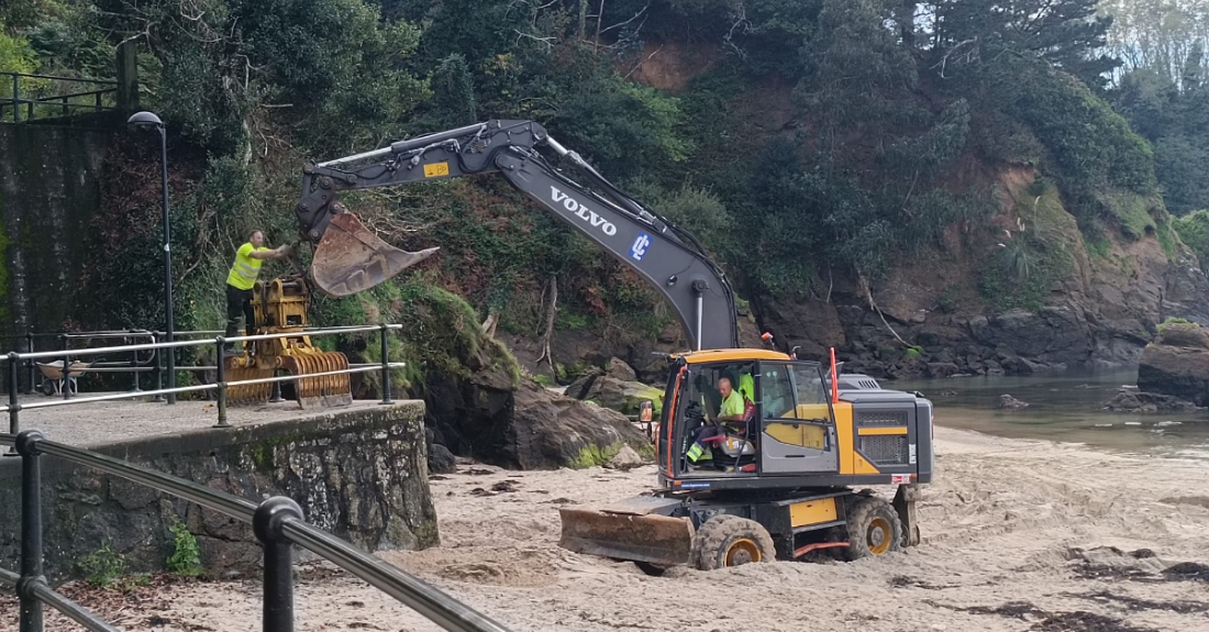 Imaxe das obras no parque As Galeras en Oleiros