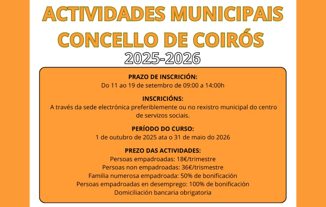 COIRÓS actividades municipais