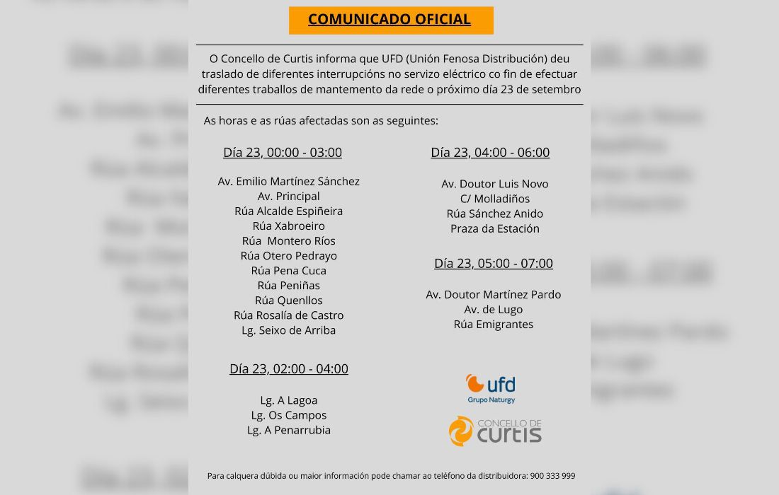 CURTIS cortes de luz
