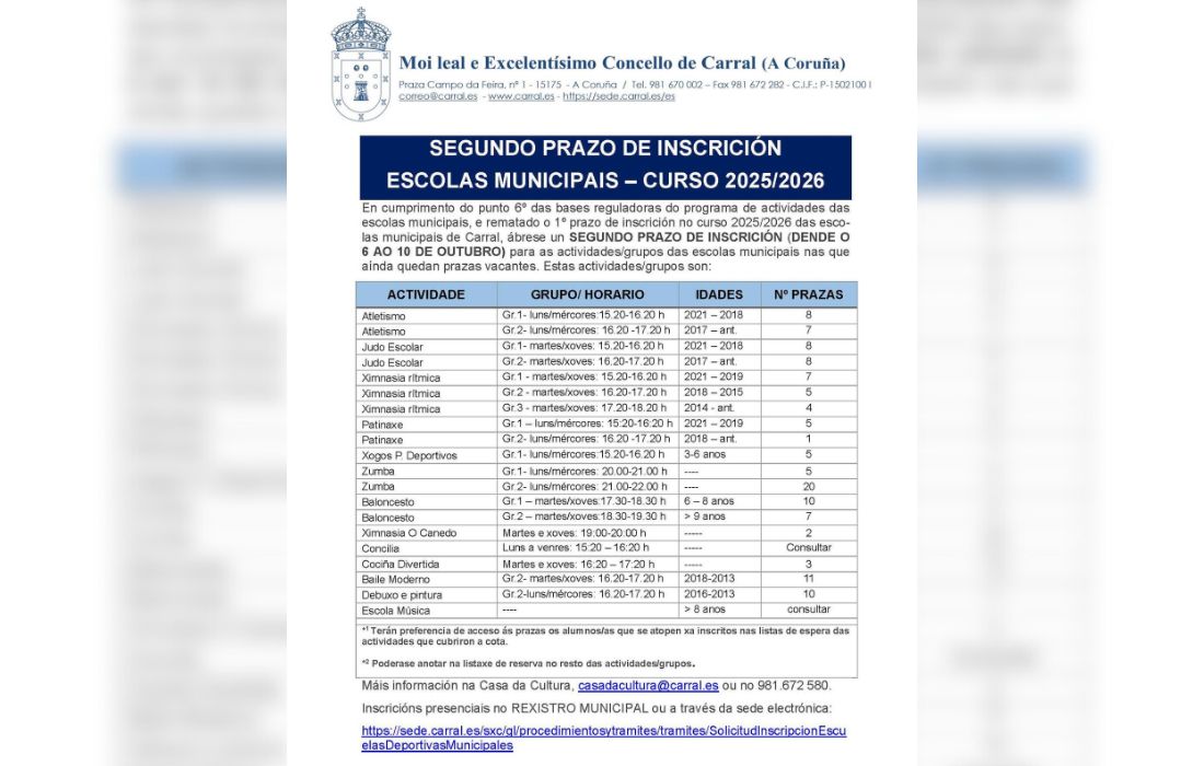 CARRAL actividades municipais