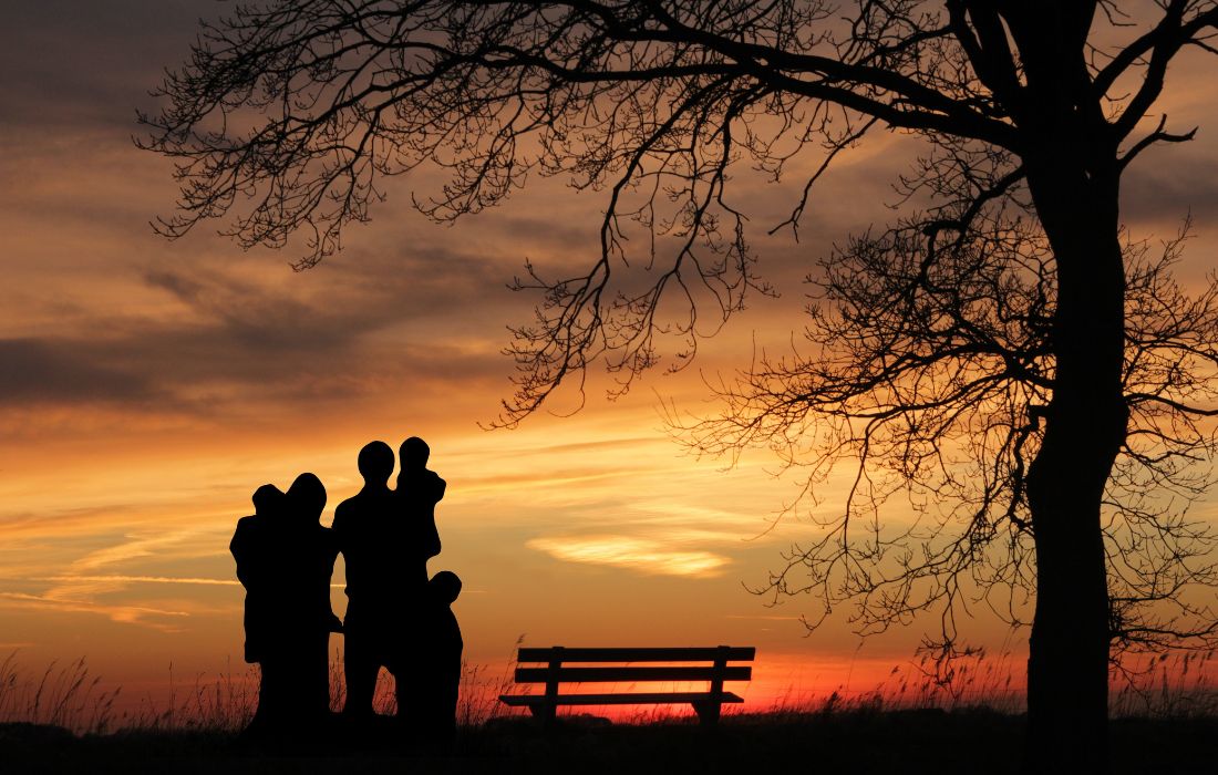 silueta familia