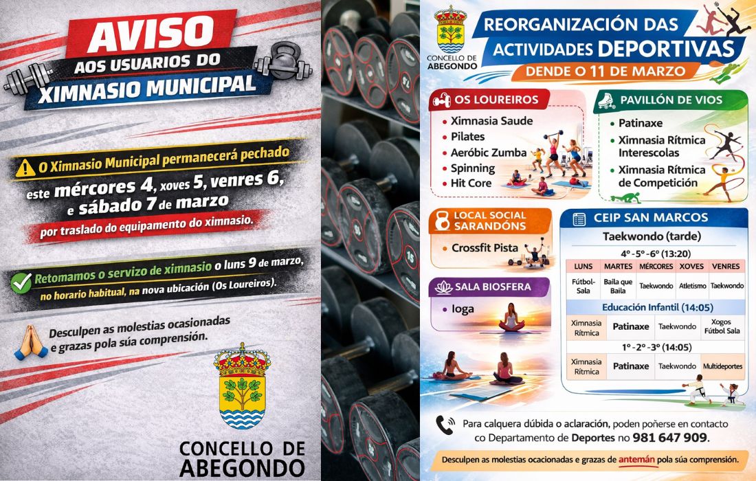 ABEGONDO gimnasio cerrado