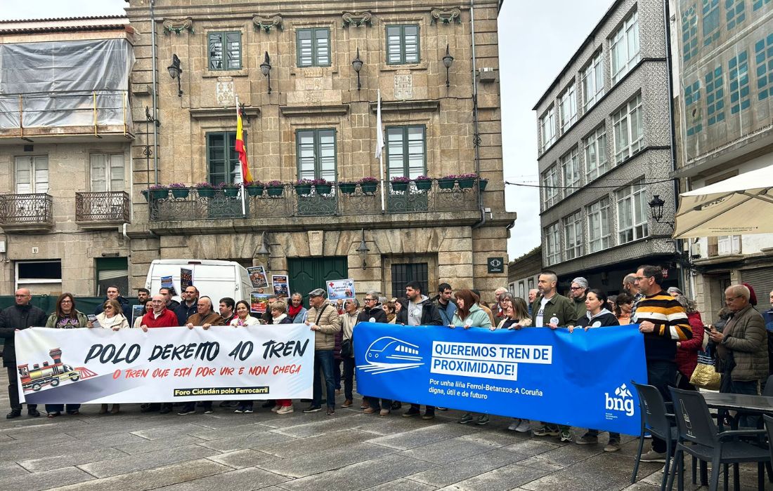 Manifestación tren ferrol-betanzos-coruña