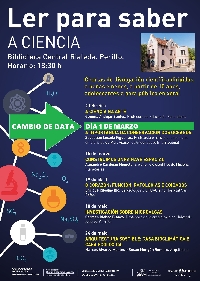 Cartel das charlas de divulgación científica nas bibliotecas de Oleiros