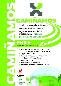 Cartel de Camiñamos en Oleiros