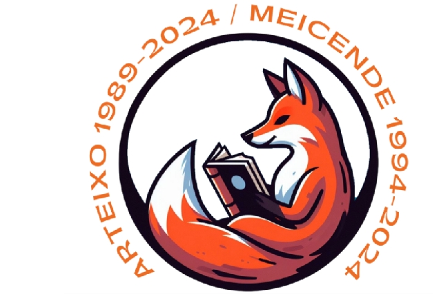 Logo do aniversario das bibliotecas de Arteixo
