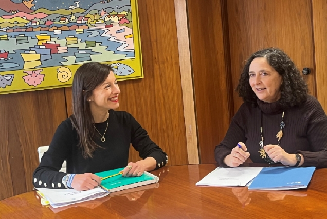Imaxe da reunión da delegada da Xunta na Coruña coa directora de APLU