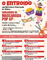 cartel mascarada pop up bibliotecas